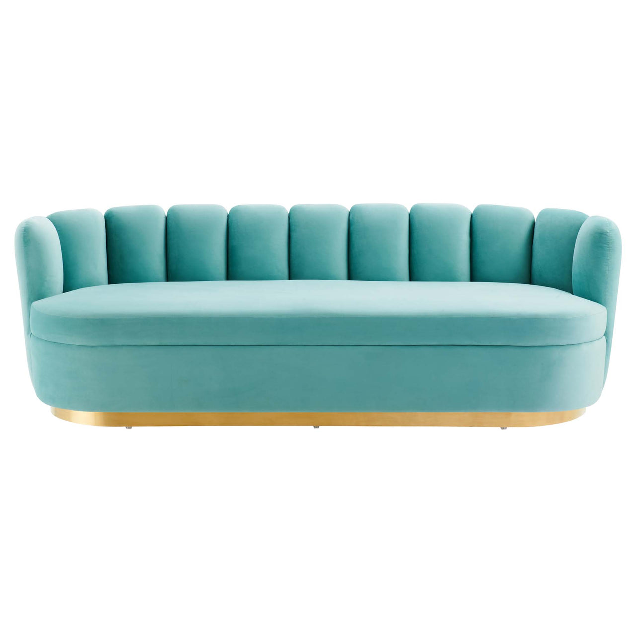 Nerina Upholstered Velvet Sofa, Mint