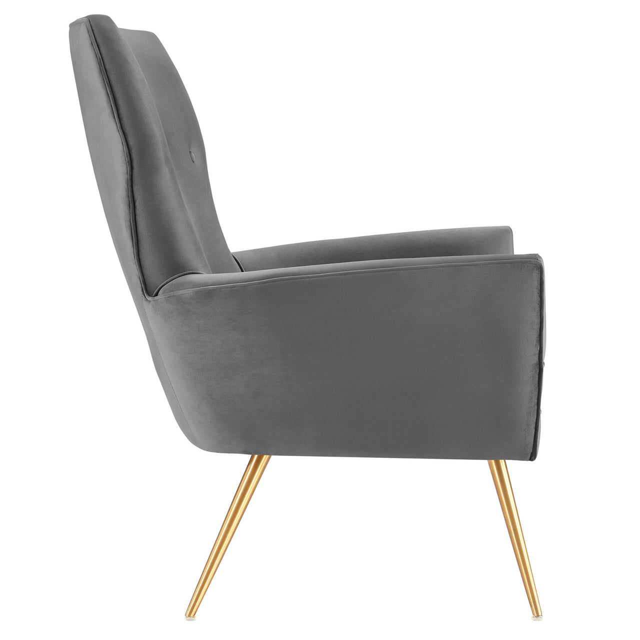 Regina Upholstered Velvet Armchair, Gray