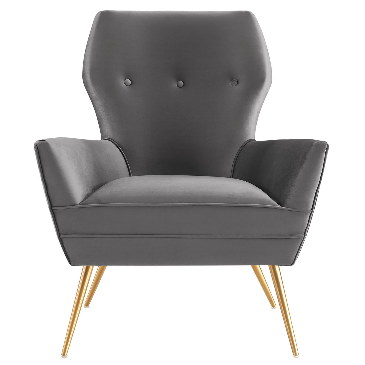 Regina Upholstered Velvet Armchair, Gray
