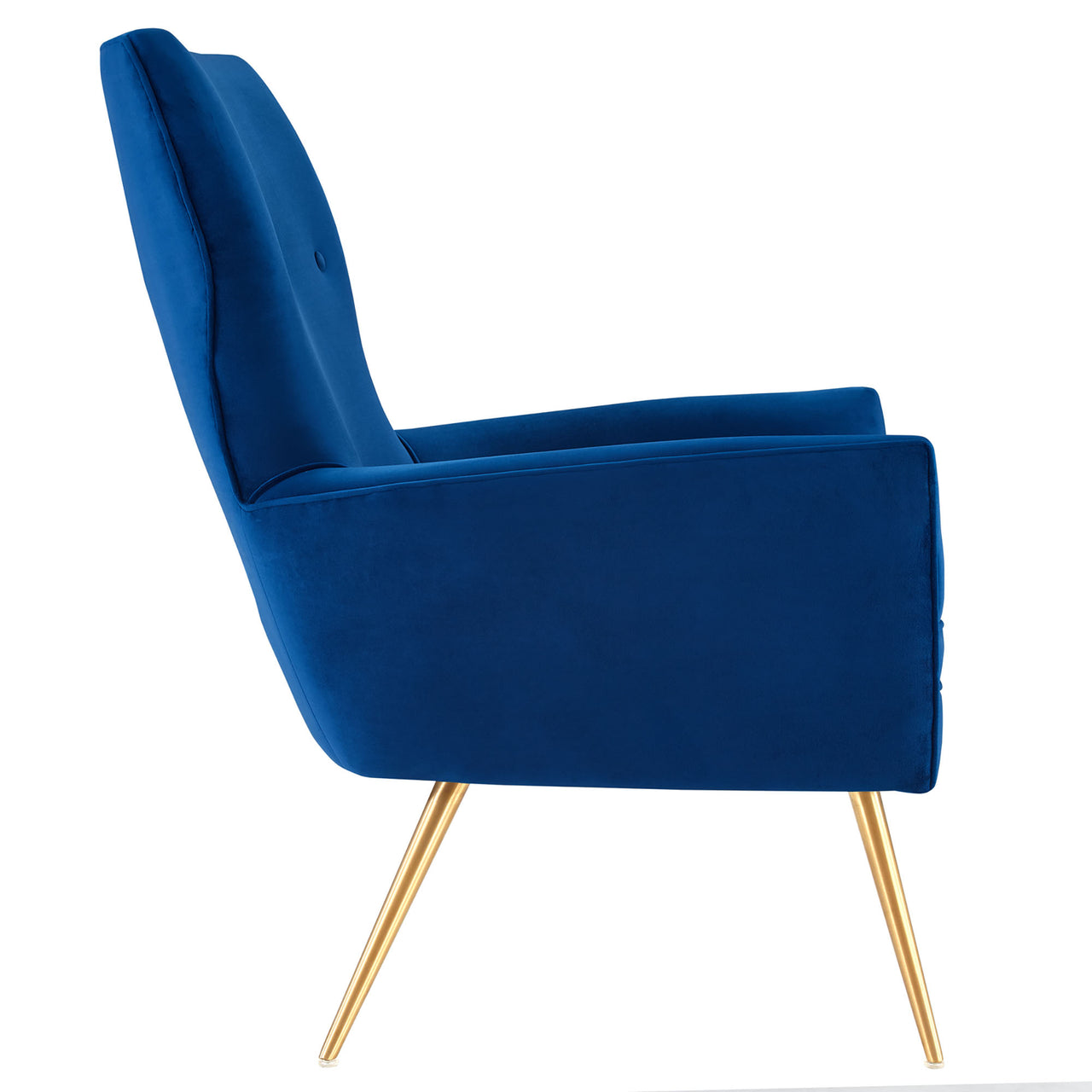 Regina Upholstered Velvet Armchair, Navy