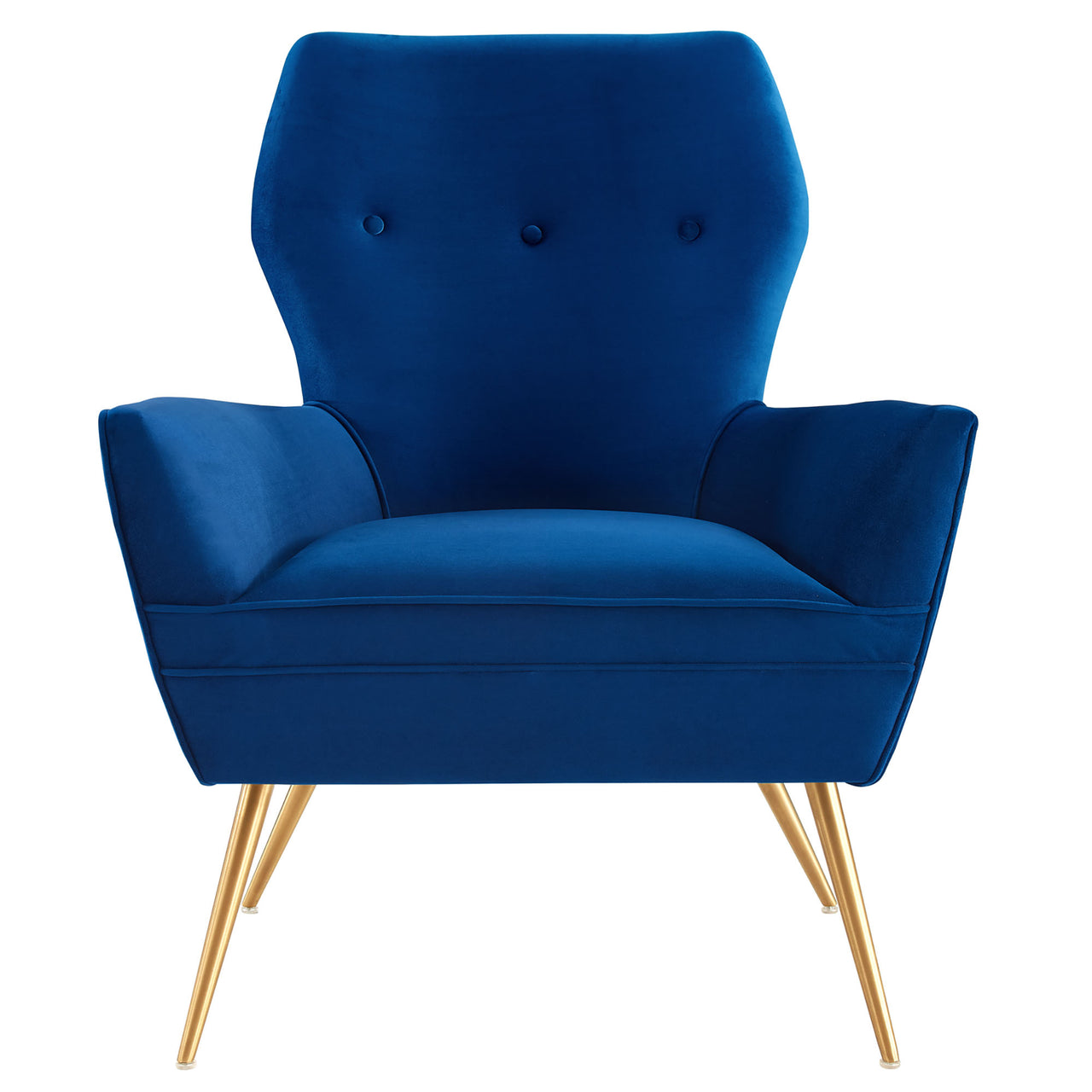 Regina Upholstered Velvet Armchair, Navy
