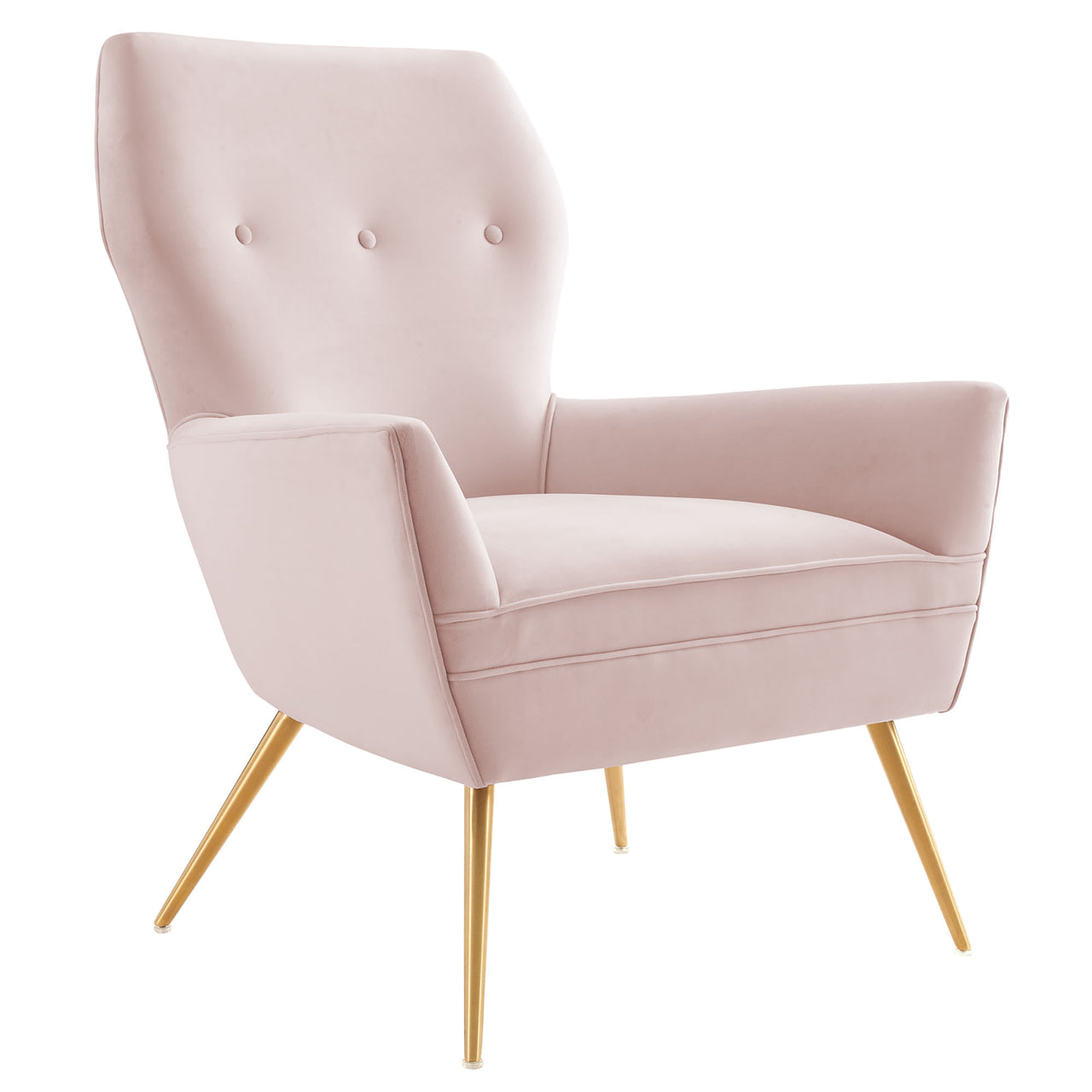 Regina Upholstered Velvet Armchair, Pink