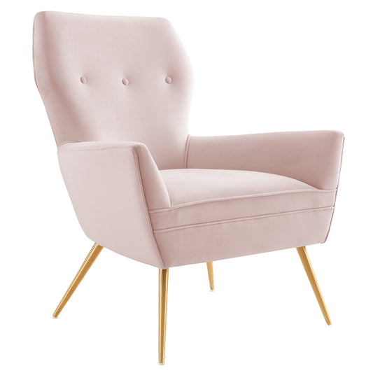 Regina Upholstered Velvet Armchair, Pink