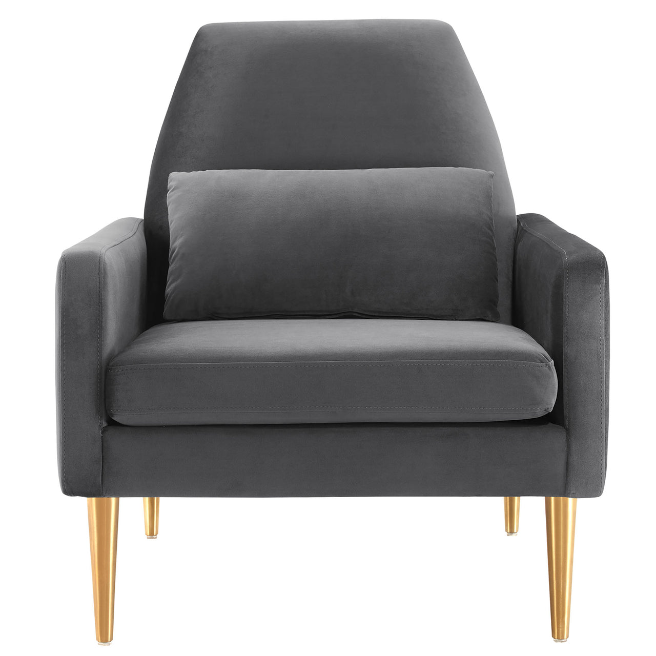 Summit Upholstered Velvet Armchair, Charcoal