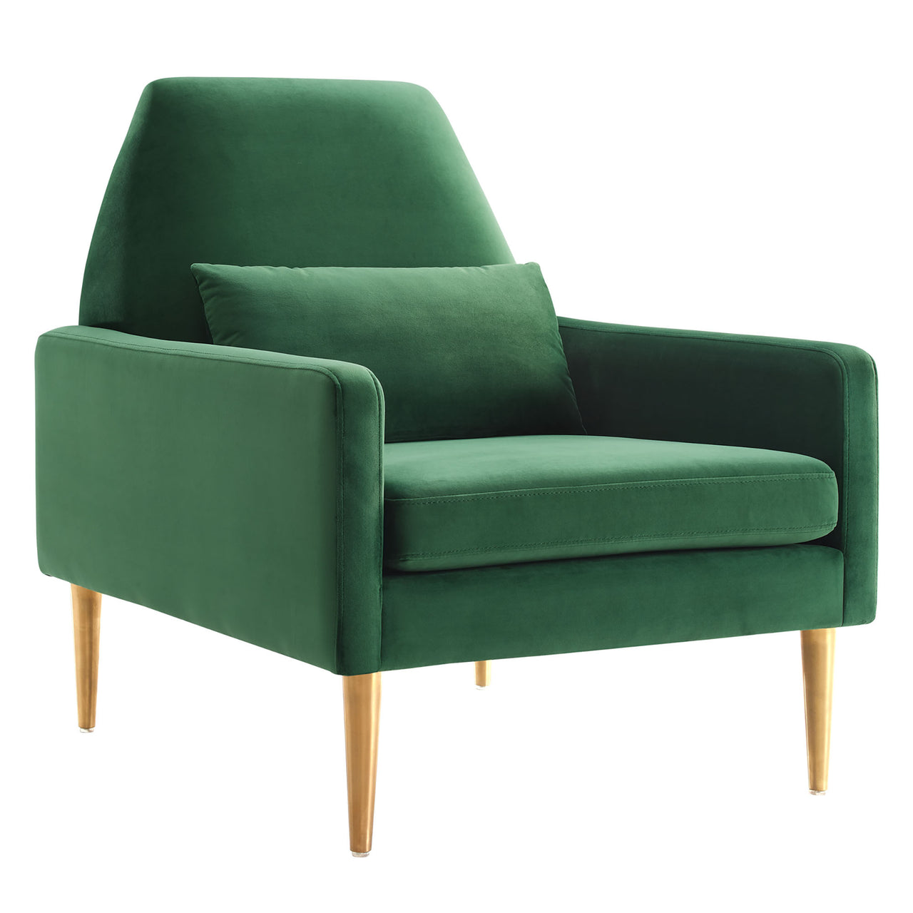 Summit Upholstered Velvet Armchair, Emerald