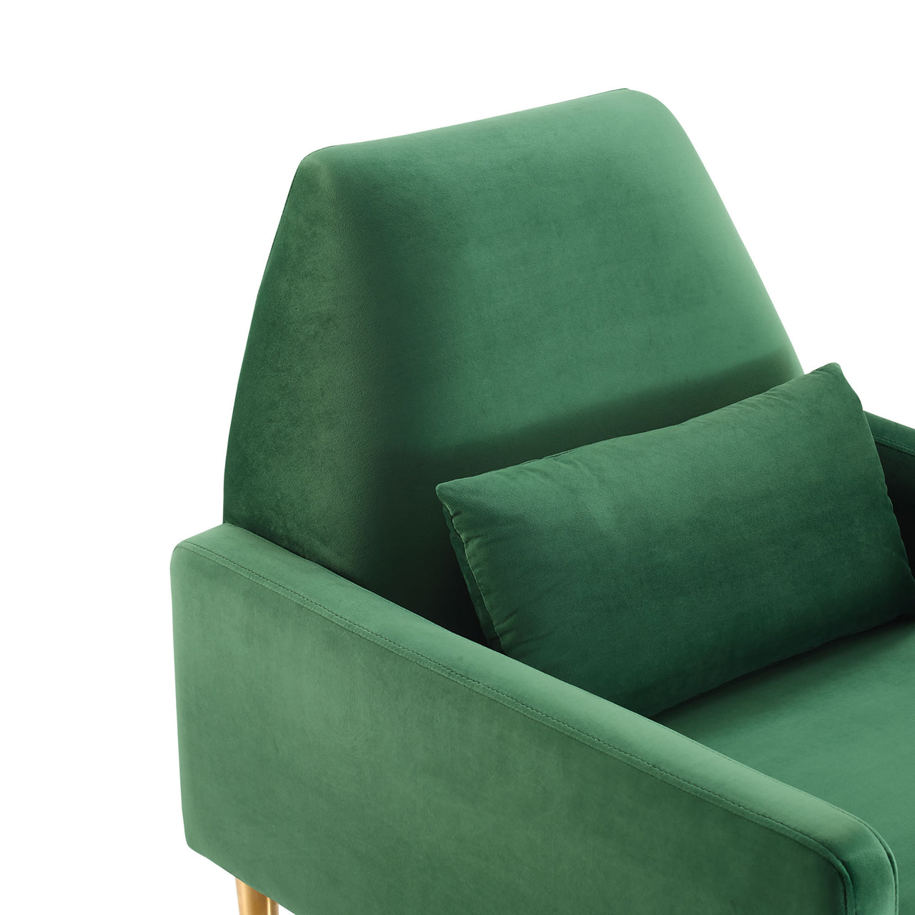 Summit Upholstered Velvet Armchair, Emerald
