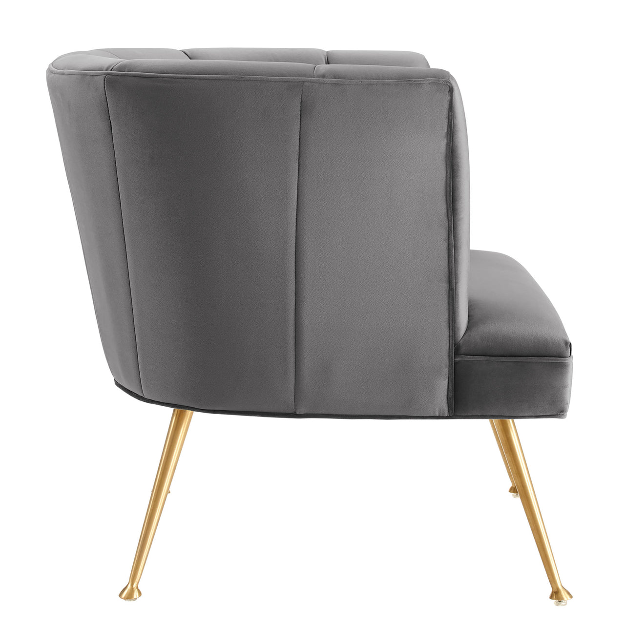 Flamenco Upholstered Velvet Armchair, Gray