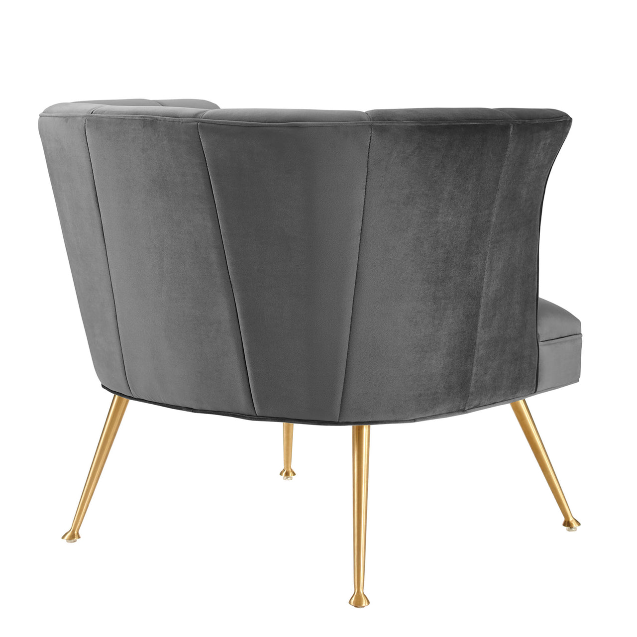 Flamenco Upholstered Velvet Armchair, Gray