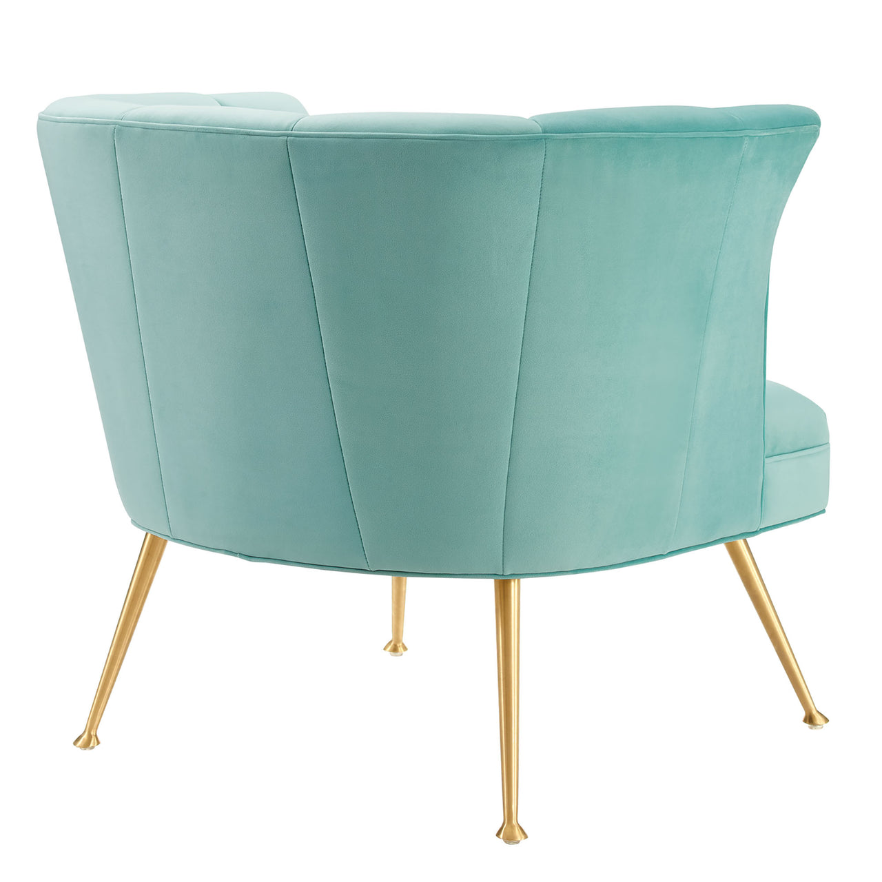 Flamenco Upholstered Velvet Armchair, Mint