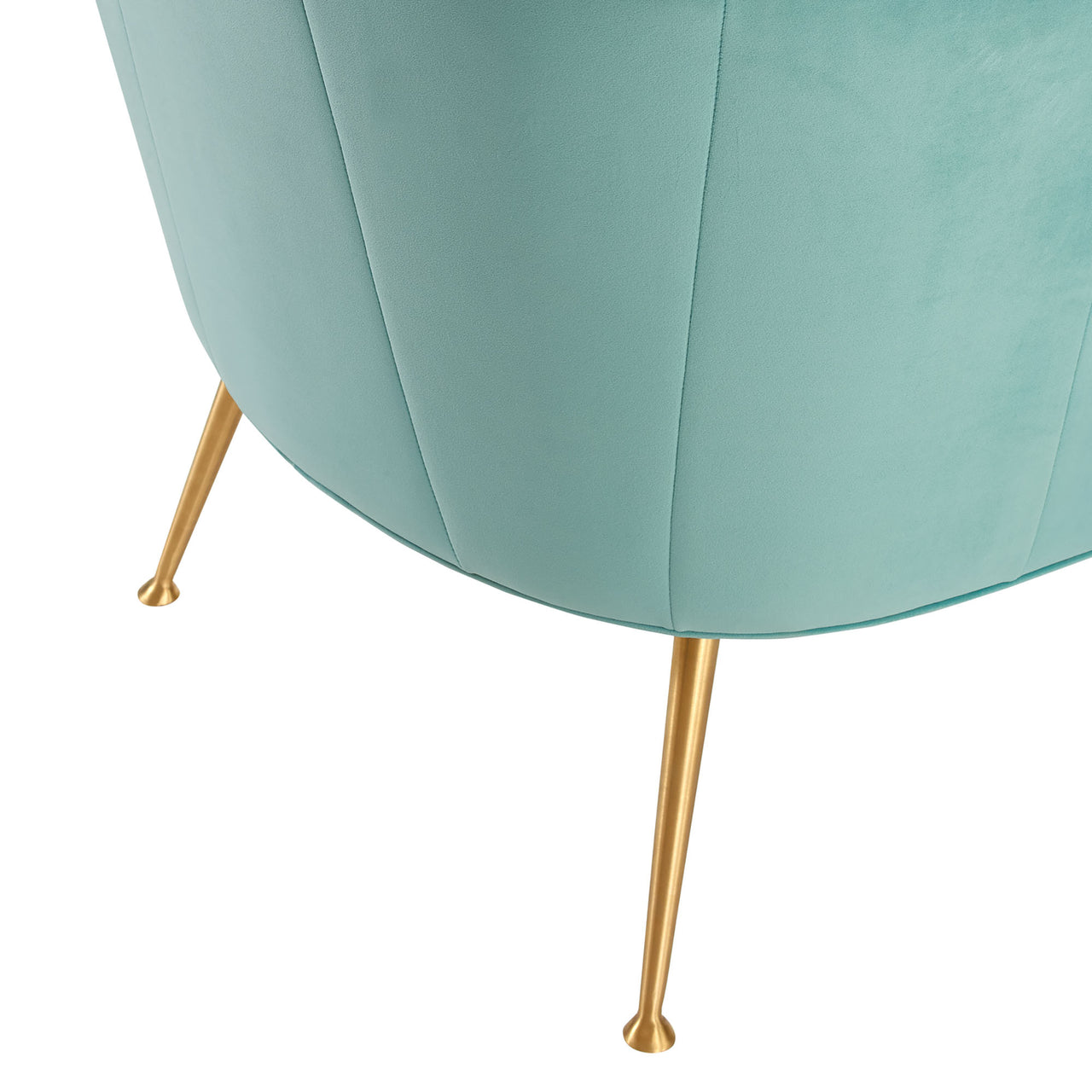 Flamenco Upholstered Velvet Armchair, Mint