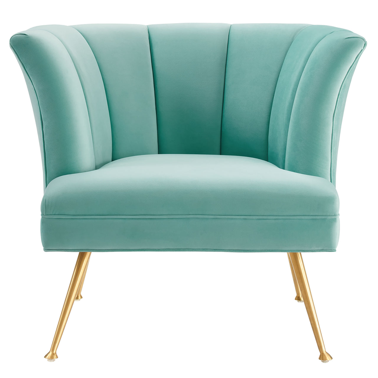 Flamenco Upholstered Velvet Armchair, Mint