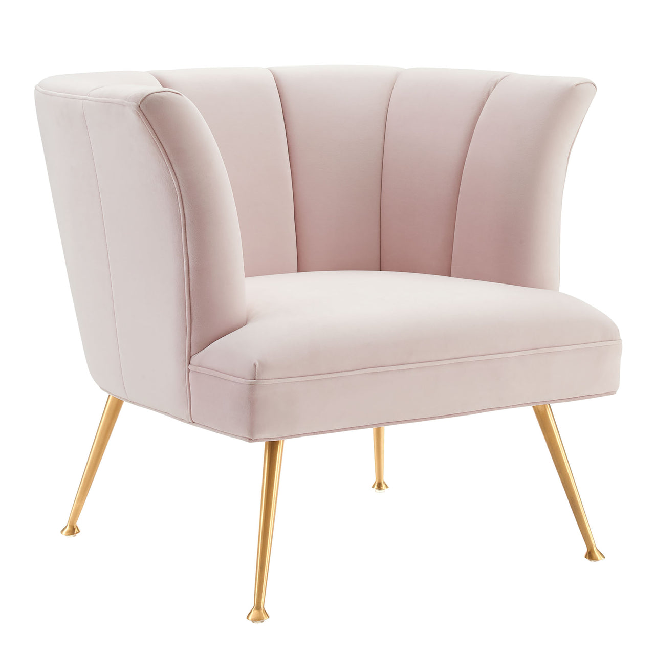 Flamenco Upholstered Velvet Armchair, Pink