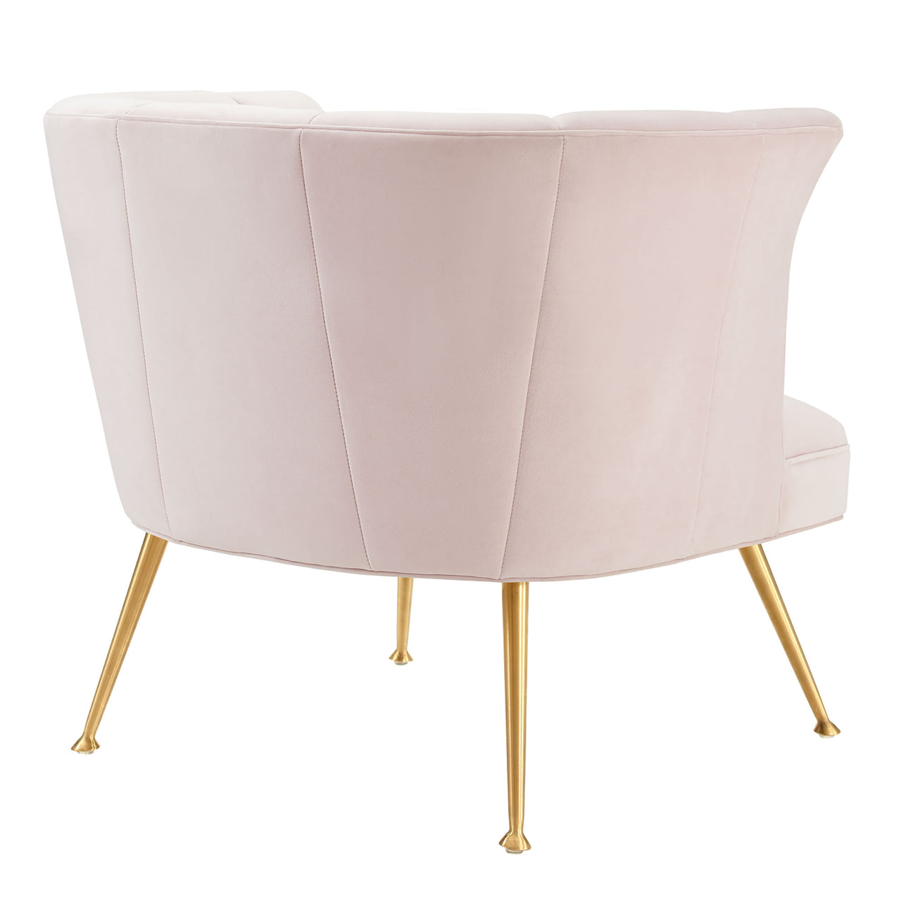 Flamenco Upholstered Velvet Armchair, Pink