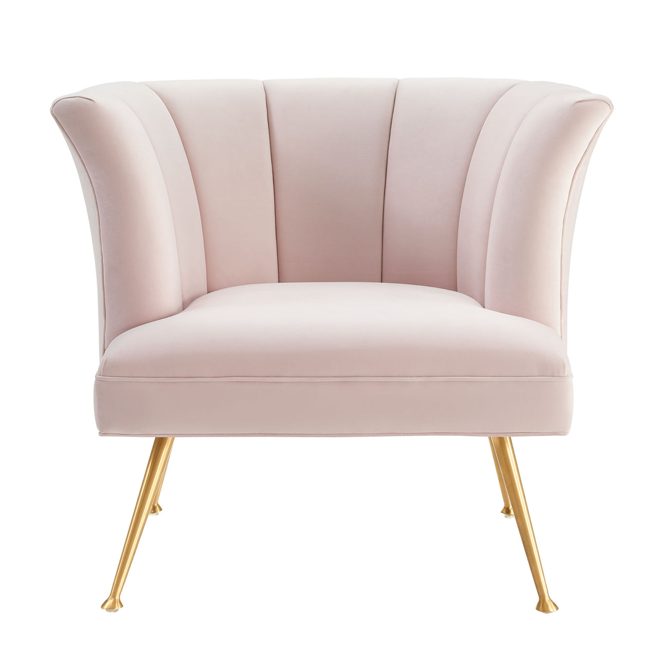 Flamenco Upholstered Velvet Armchair, Pink