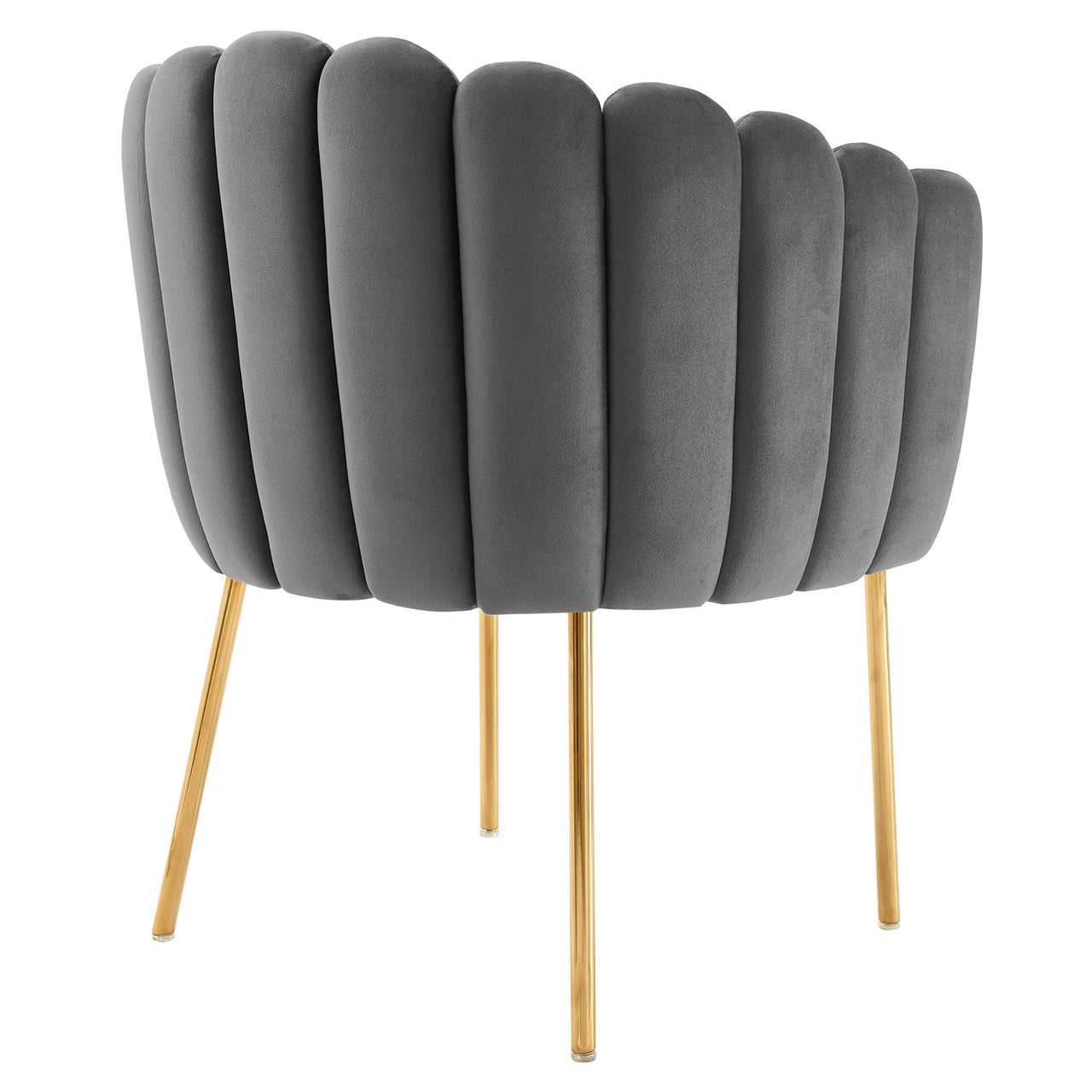 Seashell Upholstered Velvet Armchair, Gray
