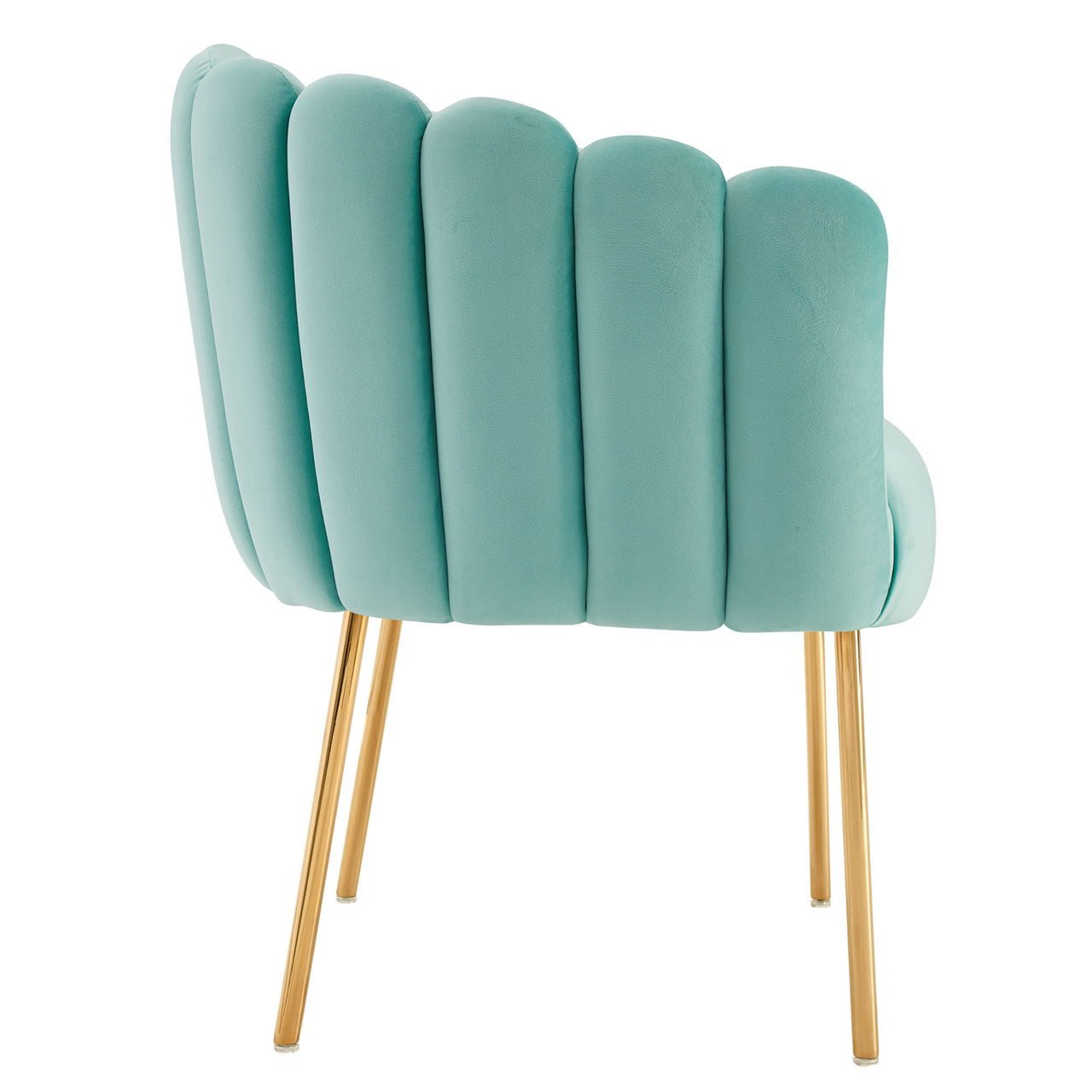 Seashell Upholstered Velvet Armchair, Mint
