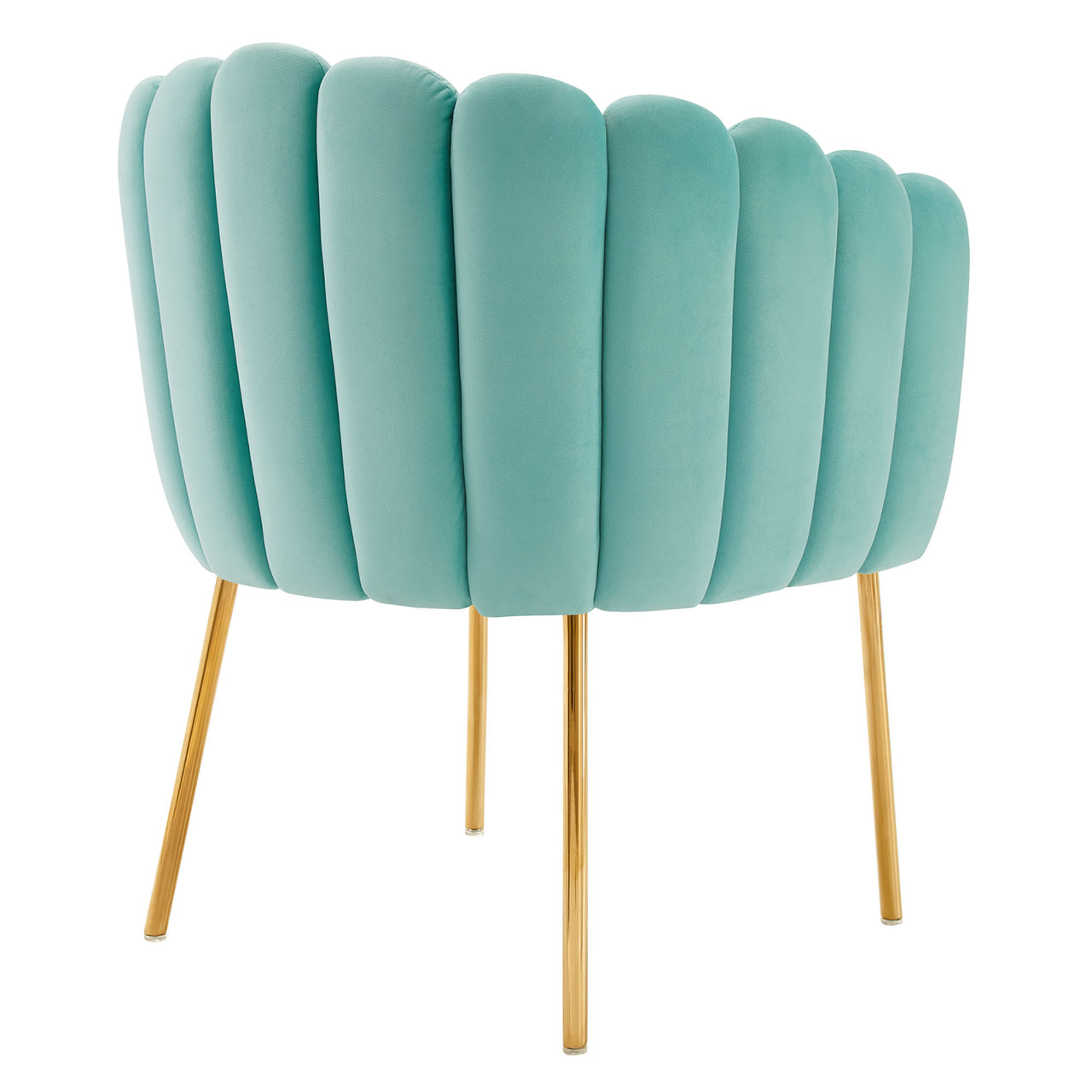 Seashell Upholstered Velvet Armchair, Mint