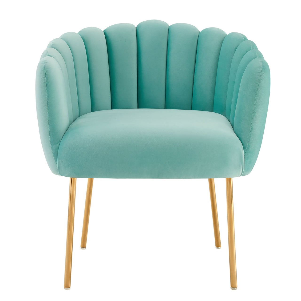 Seashell Upholstered Velvet Armchair, Mint