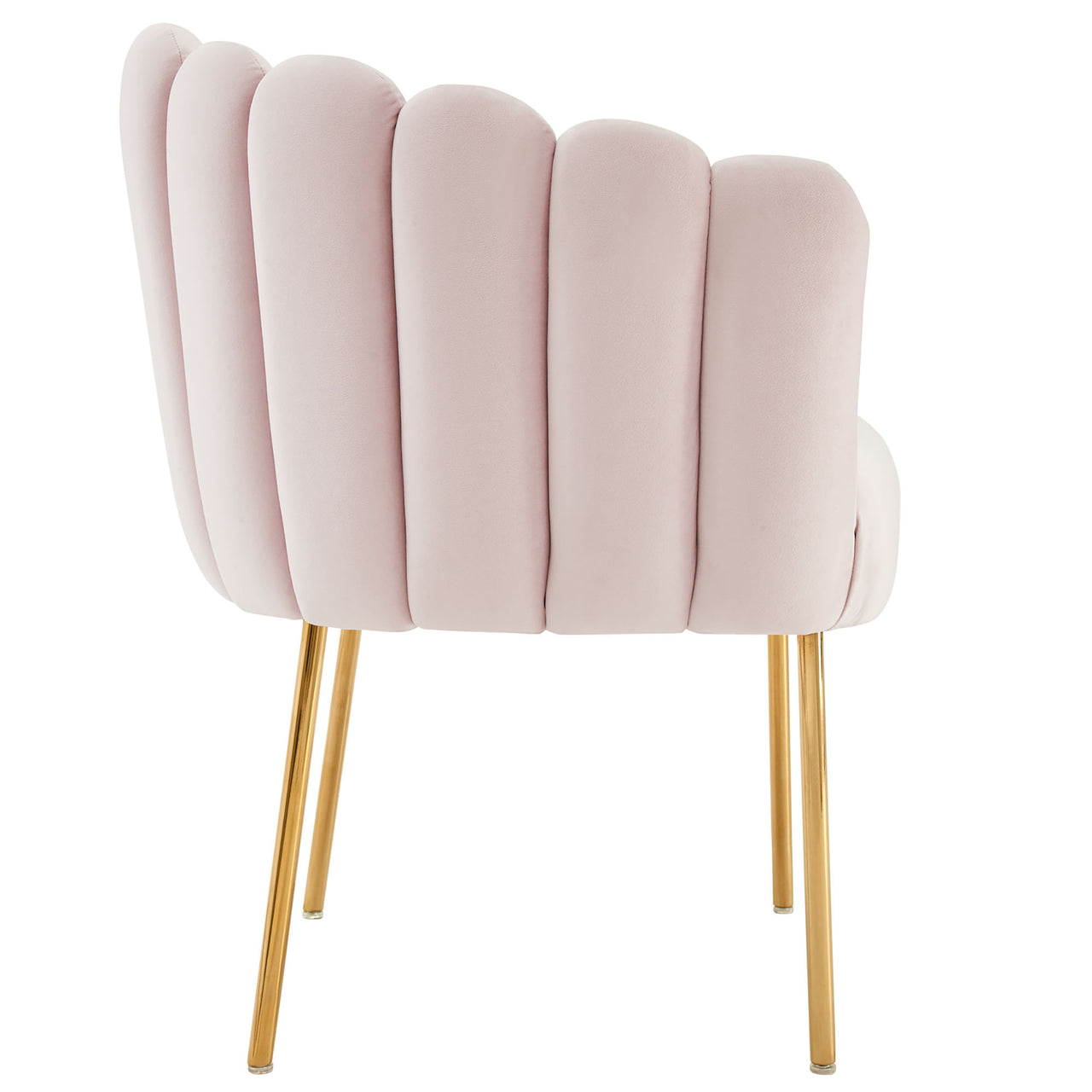 Seashell Upholstered Velvet Armchair, Pink