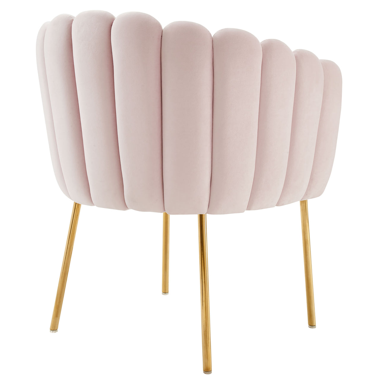 Seashell Upholstered Velvet Armchair, Pink
