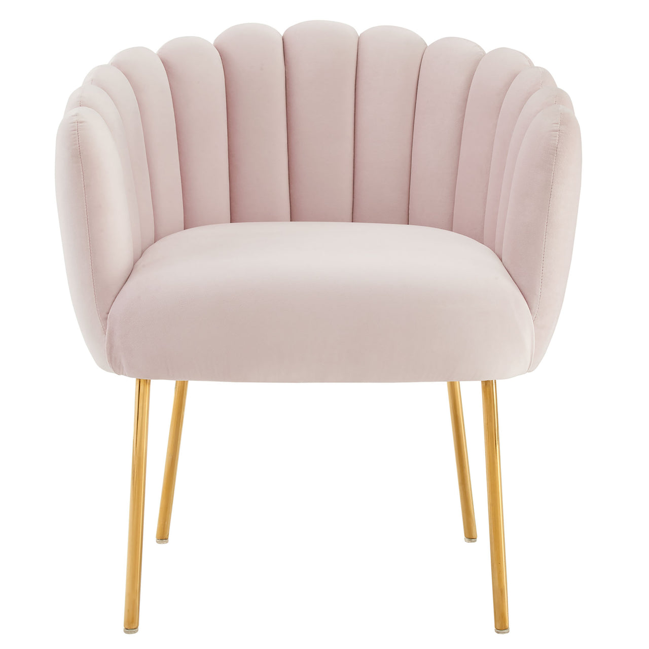 Seashell Upholstered Velvet Armchair, Pink