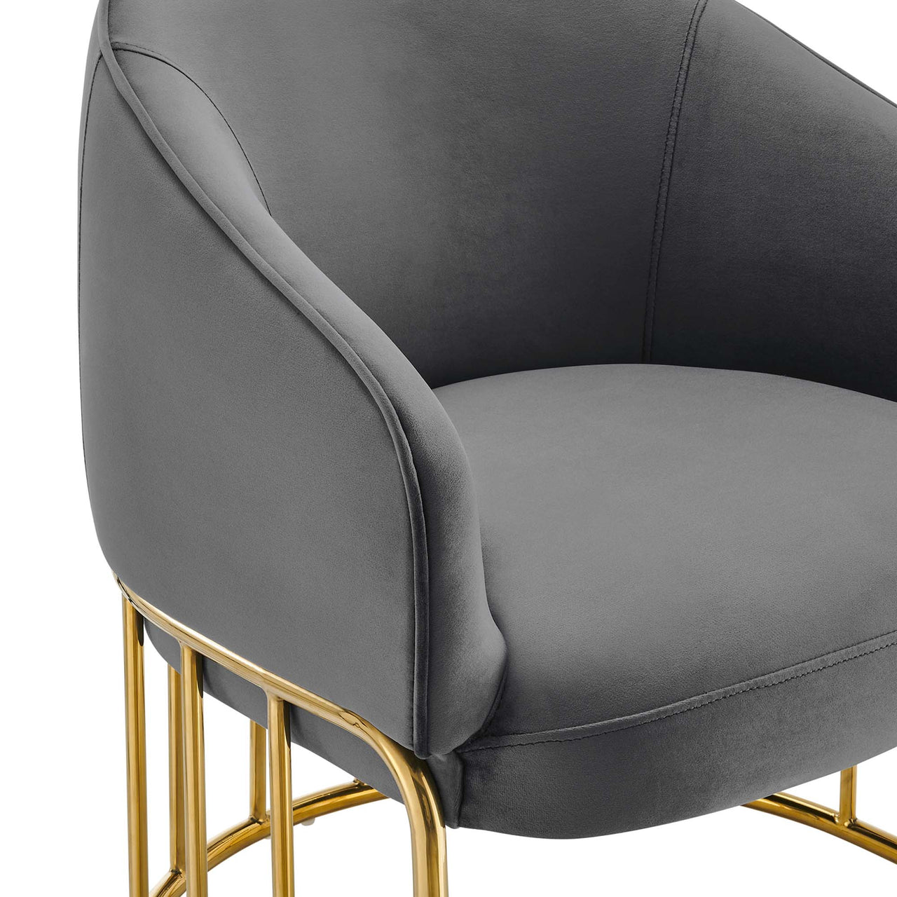 Goldenrod Upholstered Velvet Armchair, Gray