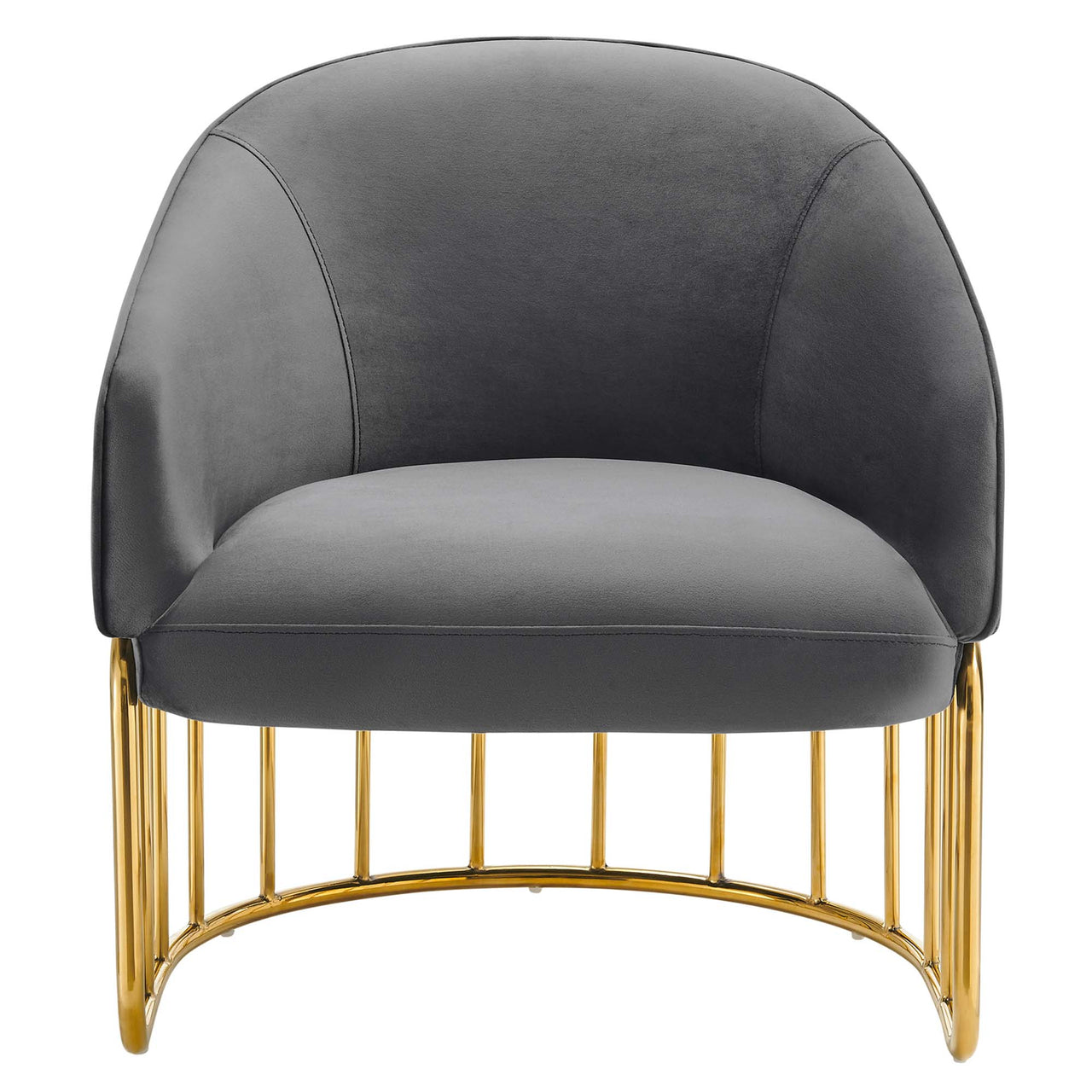 Goldenrod Upholstered Velvet Armchair, Gray