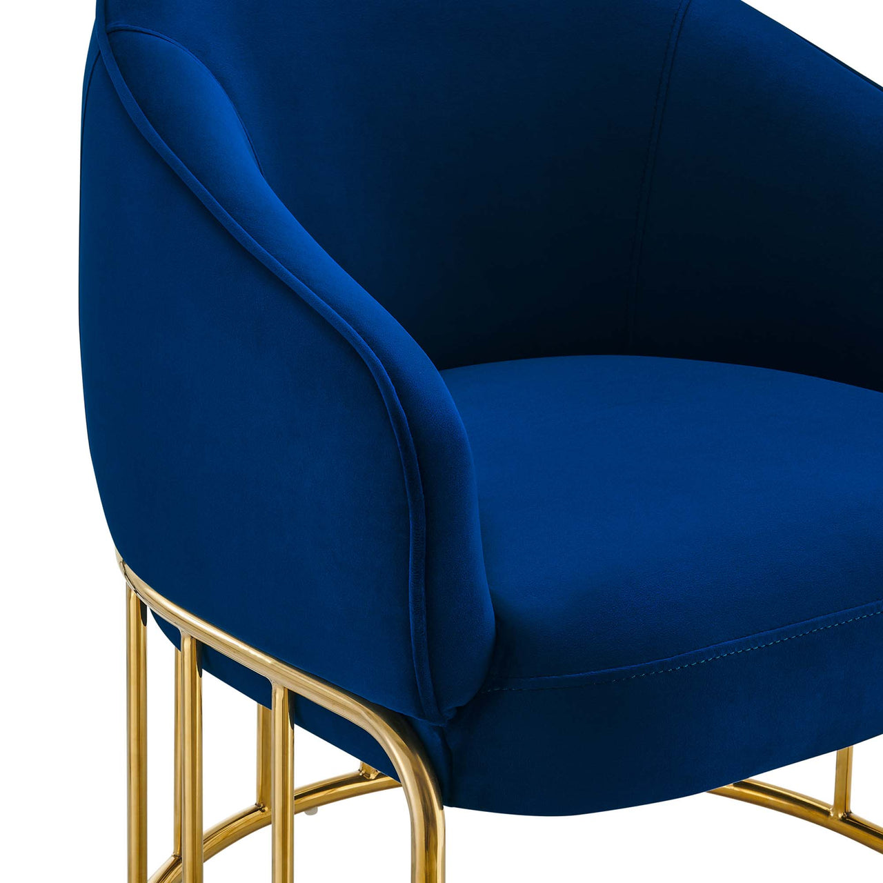 Goldenrod Upholstered Velvet Armchair, Navy