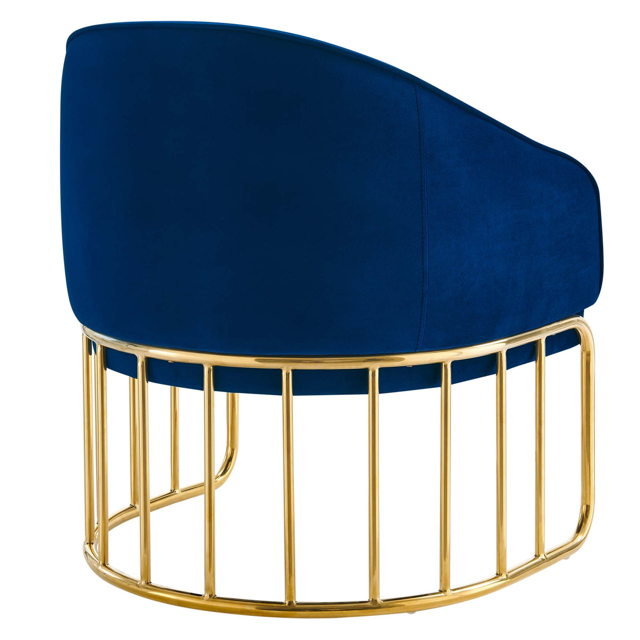 Goldenrod Upholstered Velvet Armchair, Navy