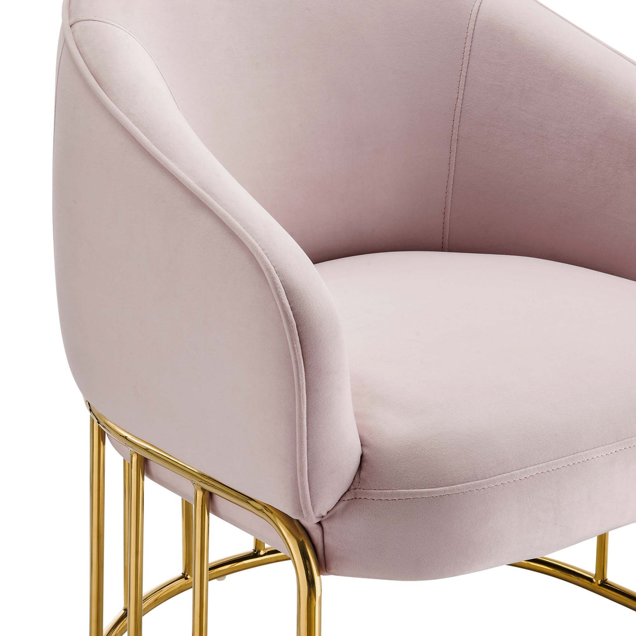 Goldenrod Upholstered Velvet Armchair, Pink