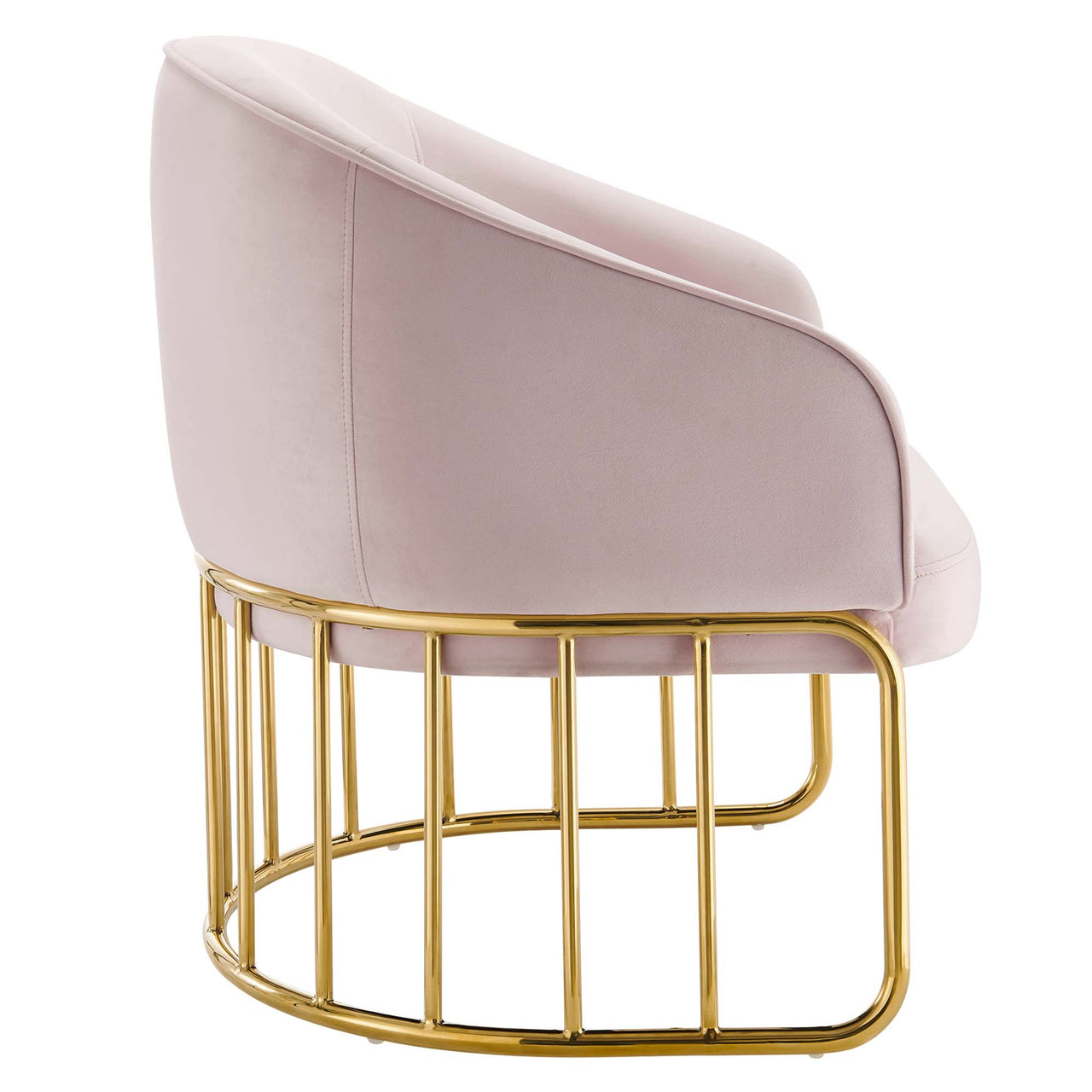 Goldenrod Upholstered Velvet Armchair, Pink