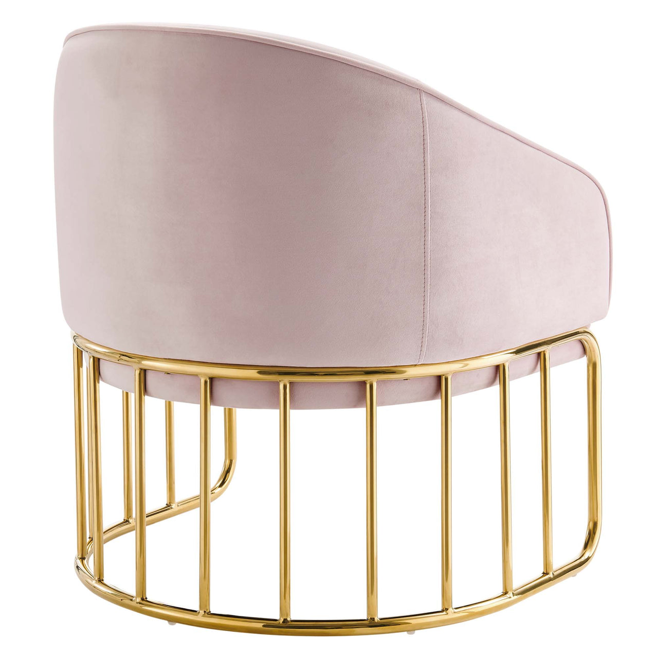 Goldenrod Upholstered Velvet Armchair, Pink