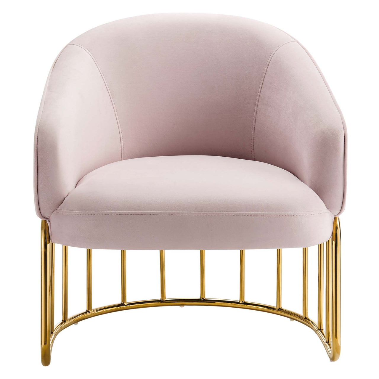 Goldenrod Upholstered Velvet Armchair, Pink