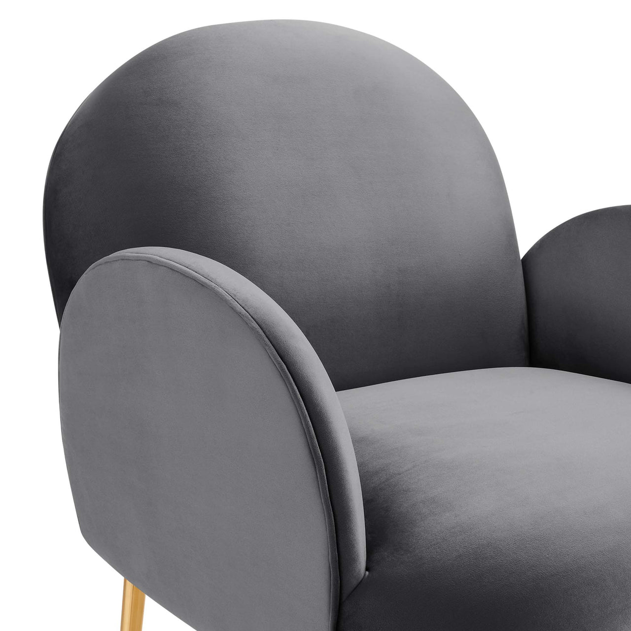 Faerie Upholstered Velvet Accent Chair, Gray