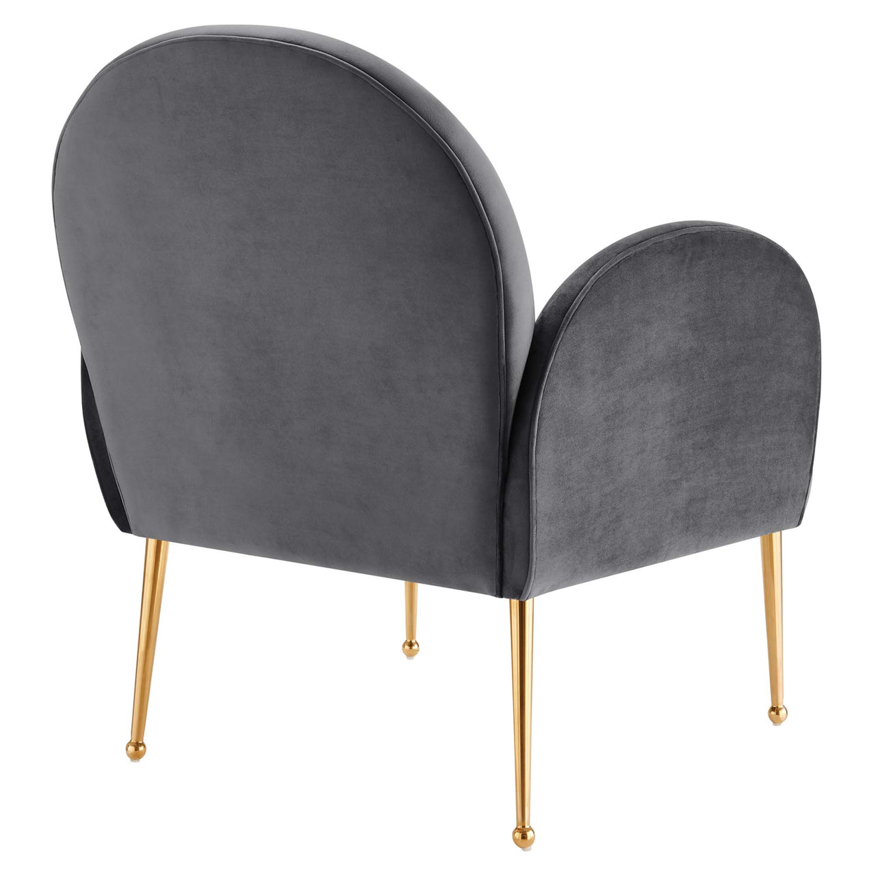 Faerie Upholstered Velvet Accent Chair, Gray