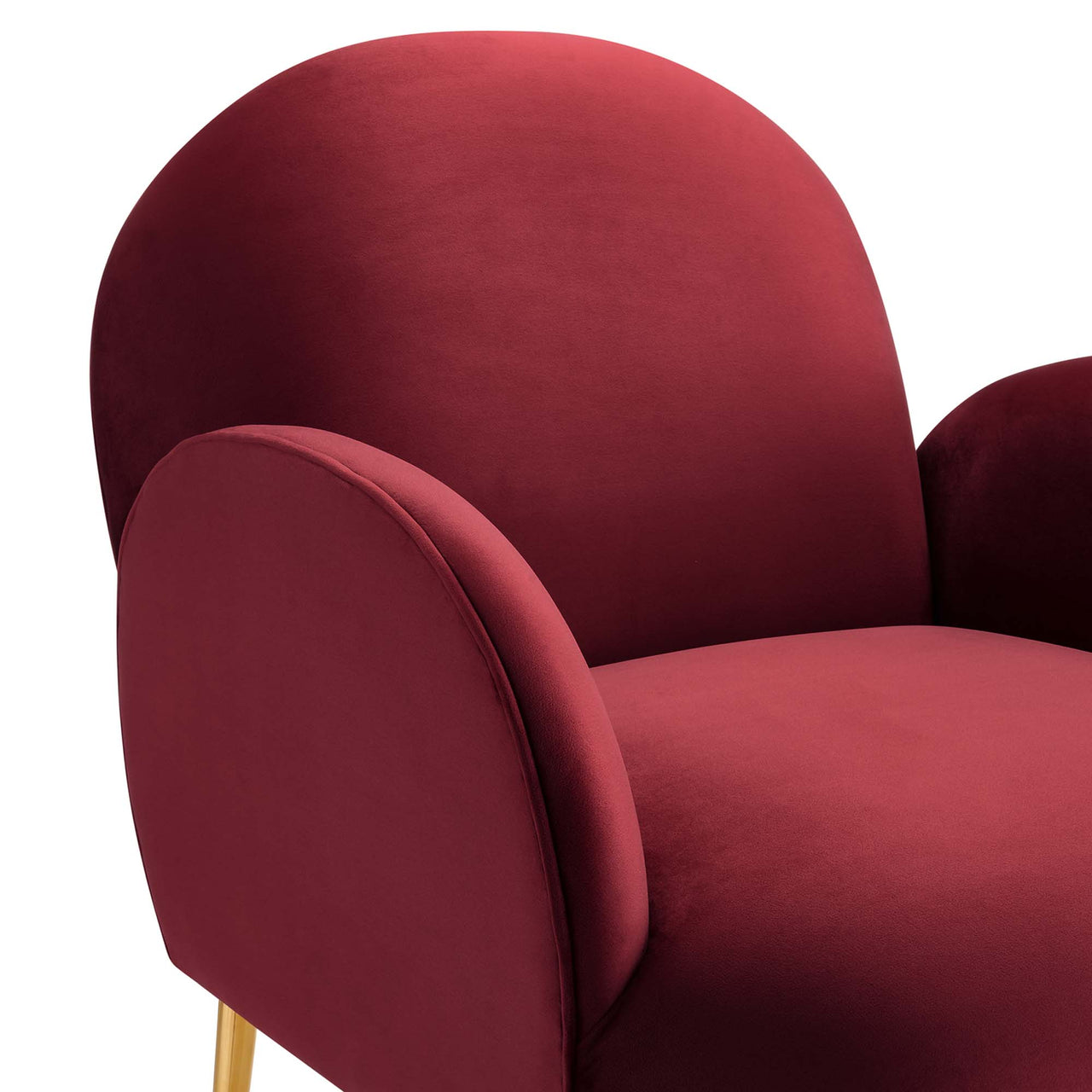 Faerie Upholstered Velvet Accent Chair, Maroon