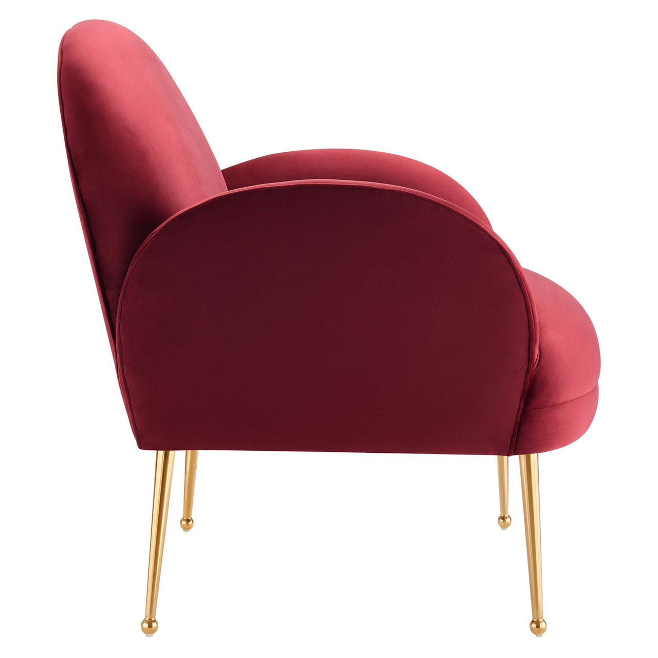 Faerie Upholstered Velvet Accent Chair, Maroon
