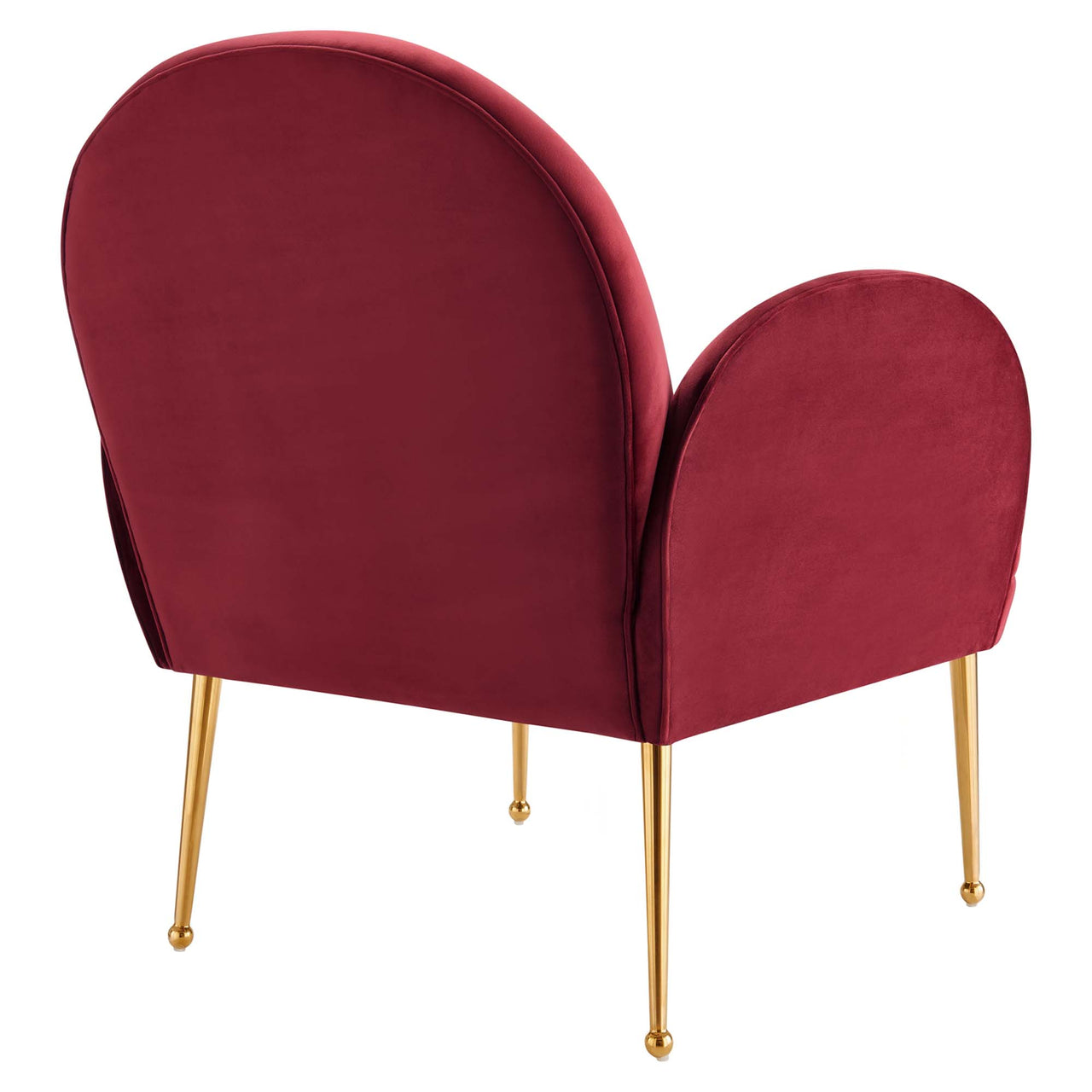 Faerie Upholstered Velvet Accent Chair, Maroon