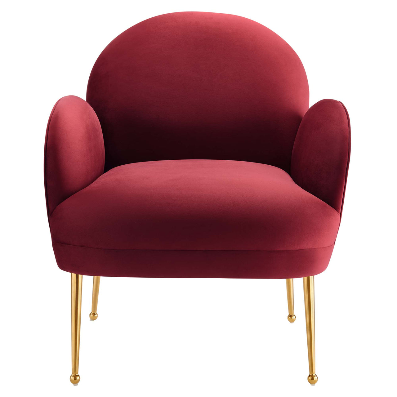 Faerie Upholstered Velvet Accent Chair, Maroon