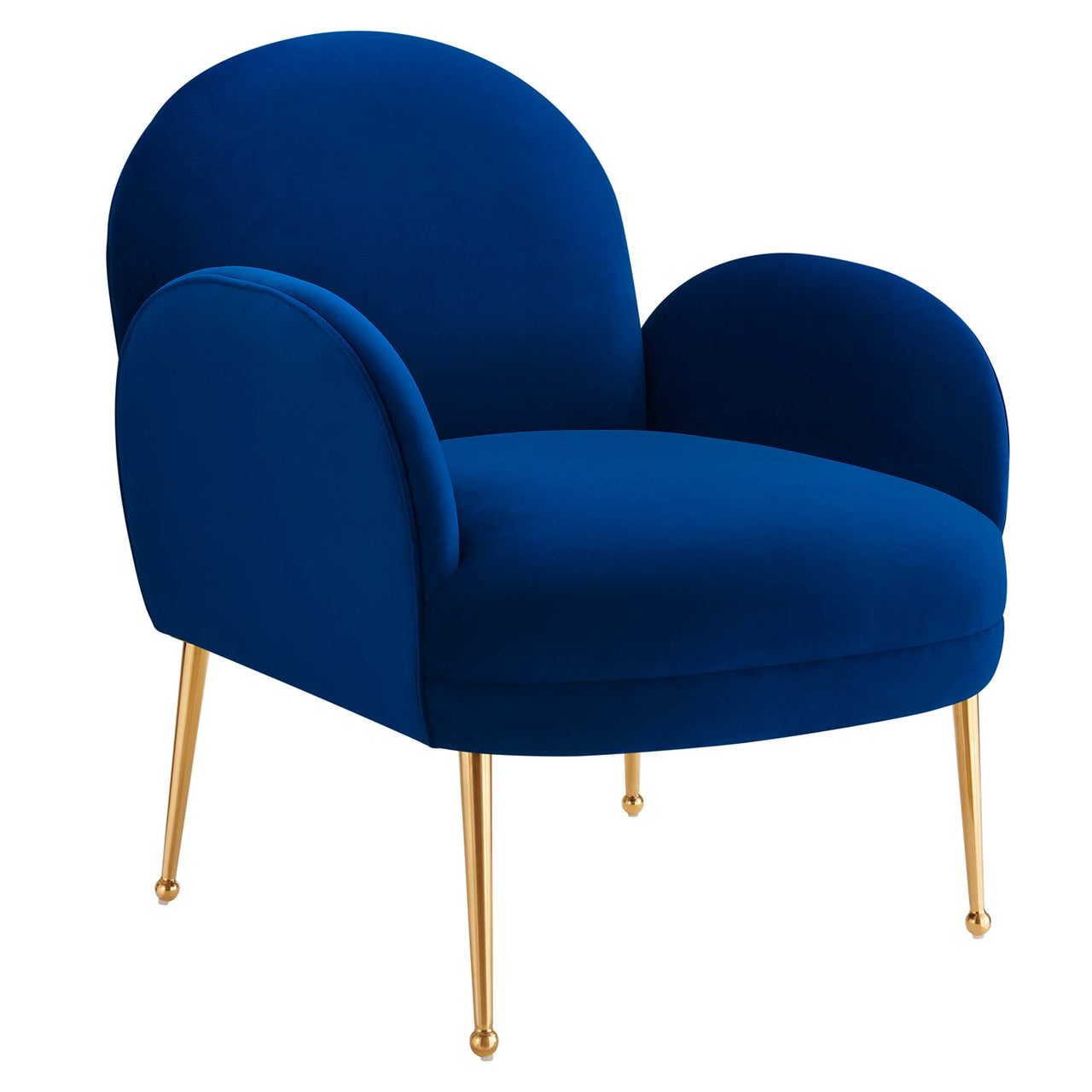 Faerie Upholstered Velvet Accent Chair, Navy