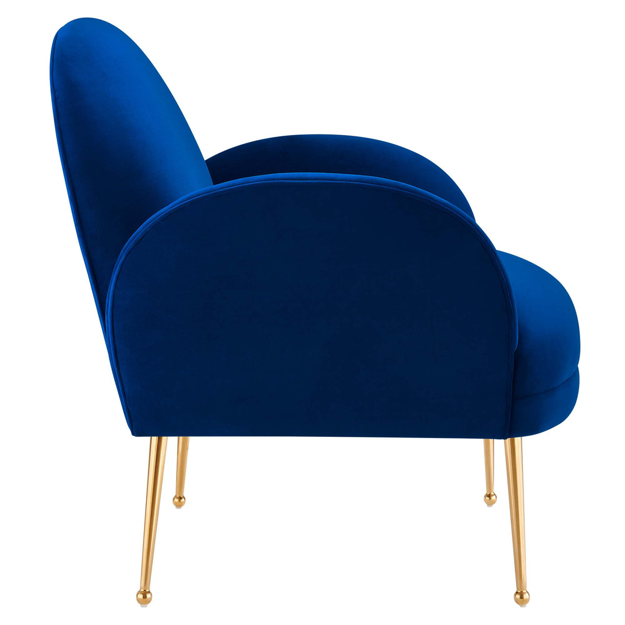 Faerie Upholstered Velvet Accent Chair, Navy