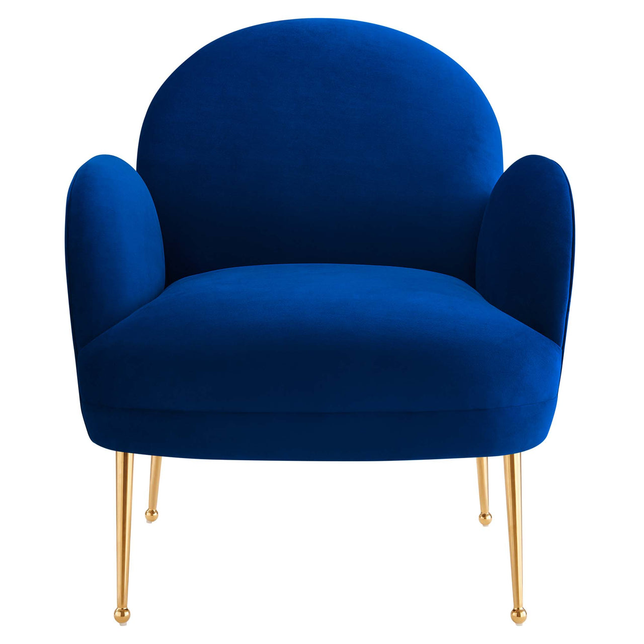 Faerie Upholstered Velvet Accent Chair, Navy