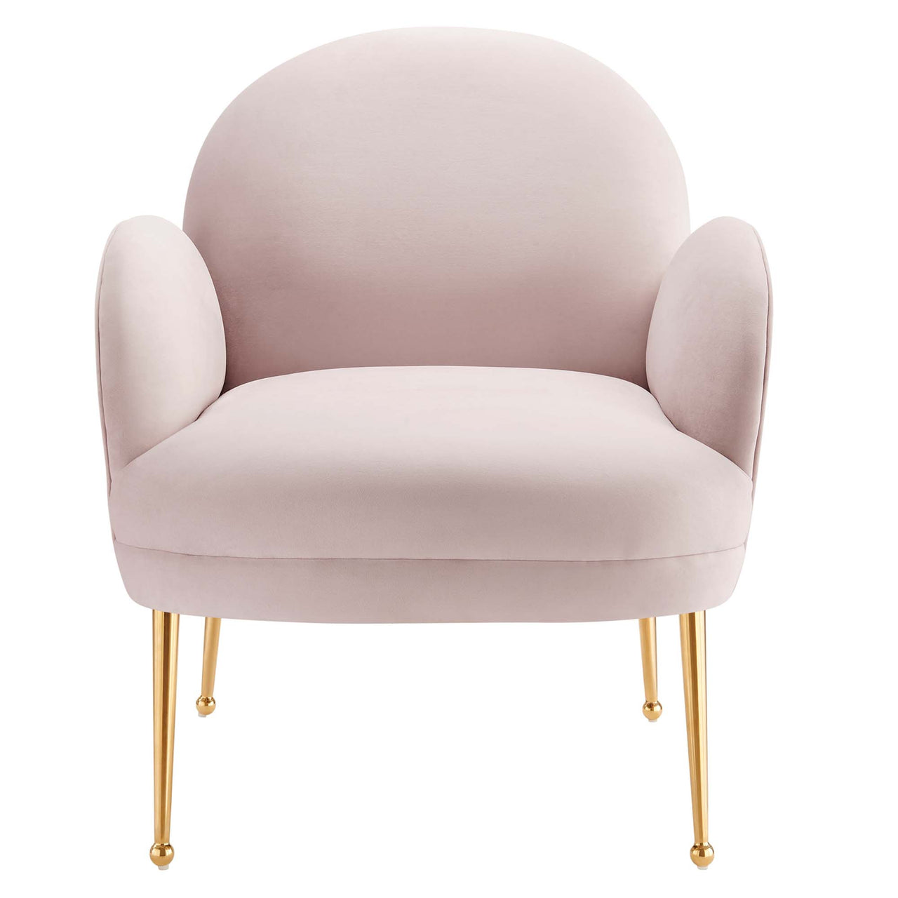 Faerie Upholstered Velvet Accent Chair, Pink