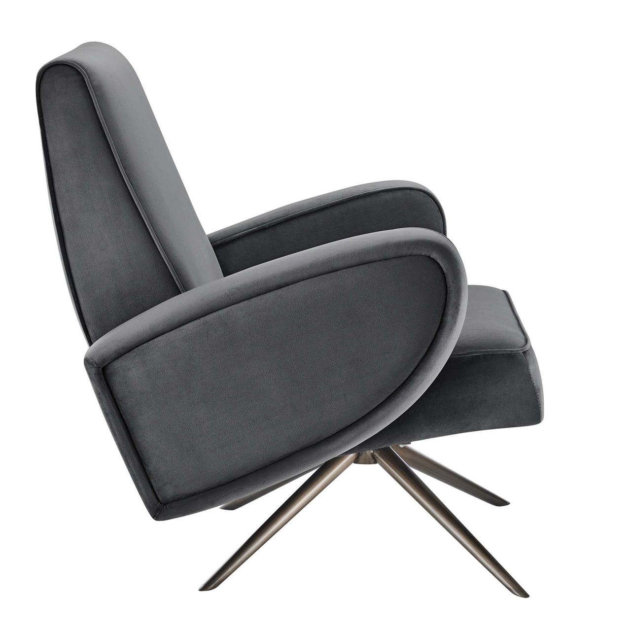 Rovelyth Upholstered Velvet Swivel Chair, Gray