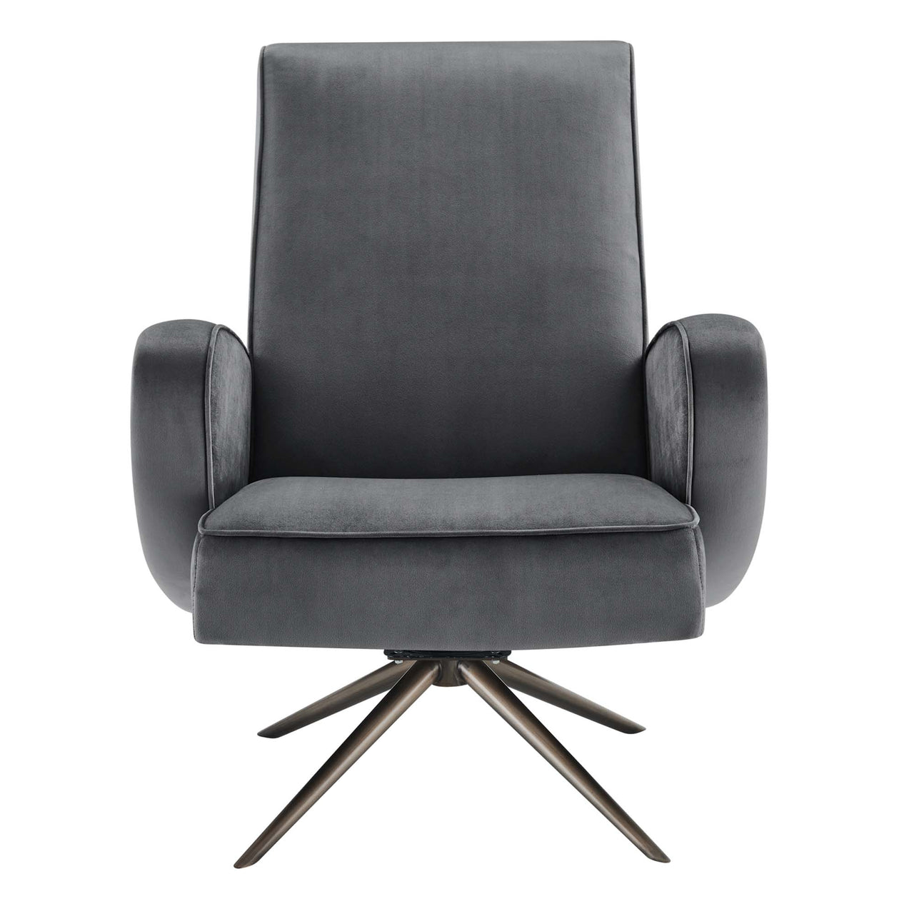 Rovelyth Upholstered Velvet Swivel Chair, Gray