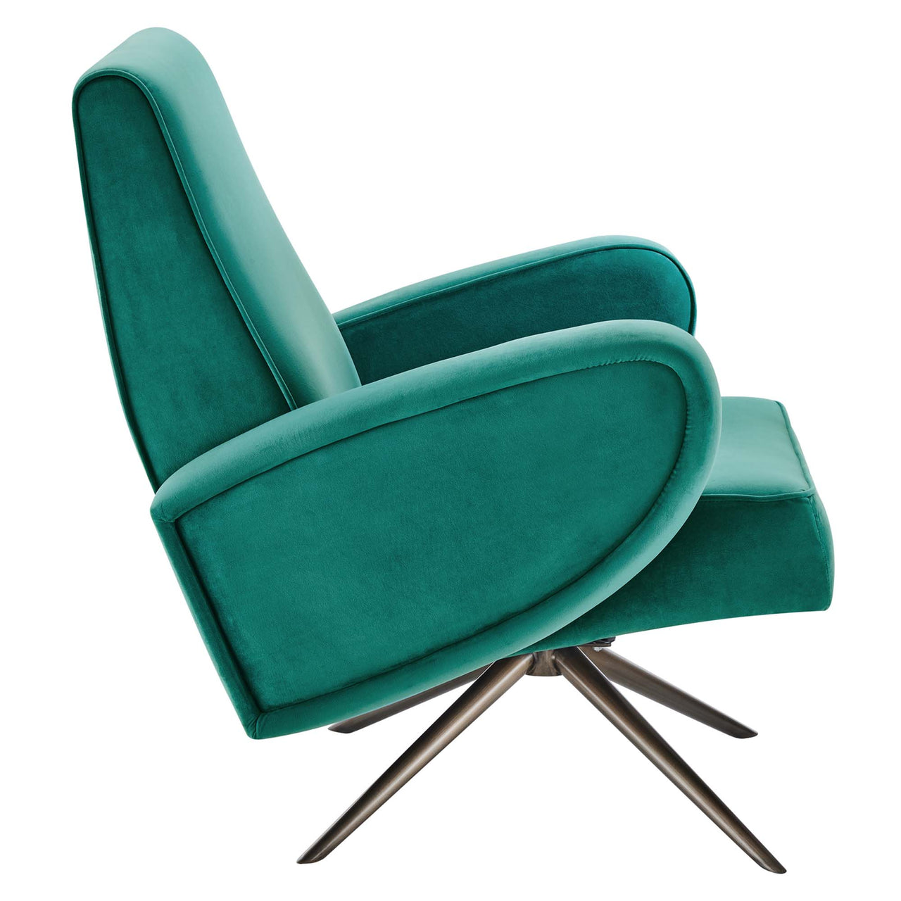 Rovelyth Upholstered Velvet Swivel Chair, Teal