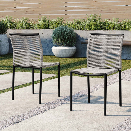 Elyrae Alfresco Dining Chair Set of 2, Light Gray