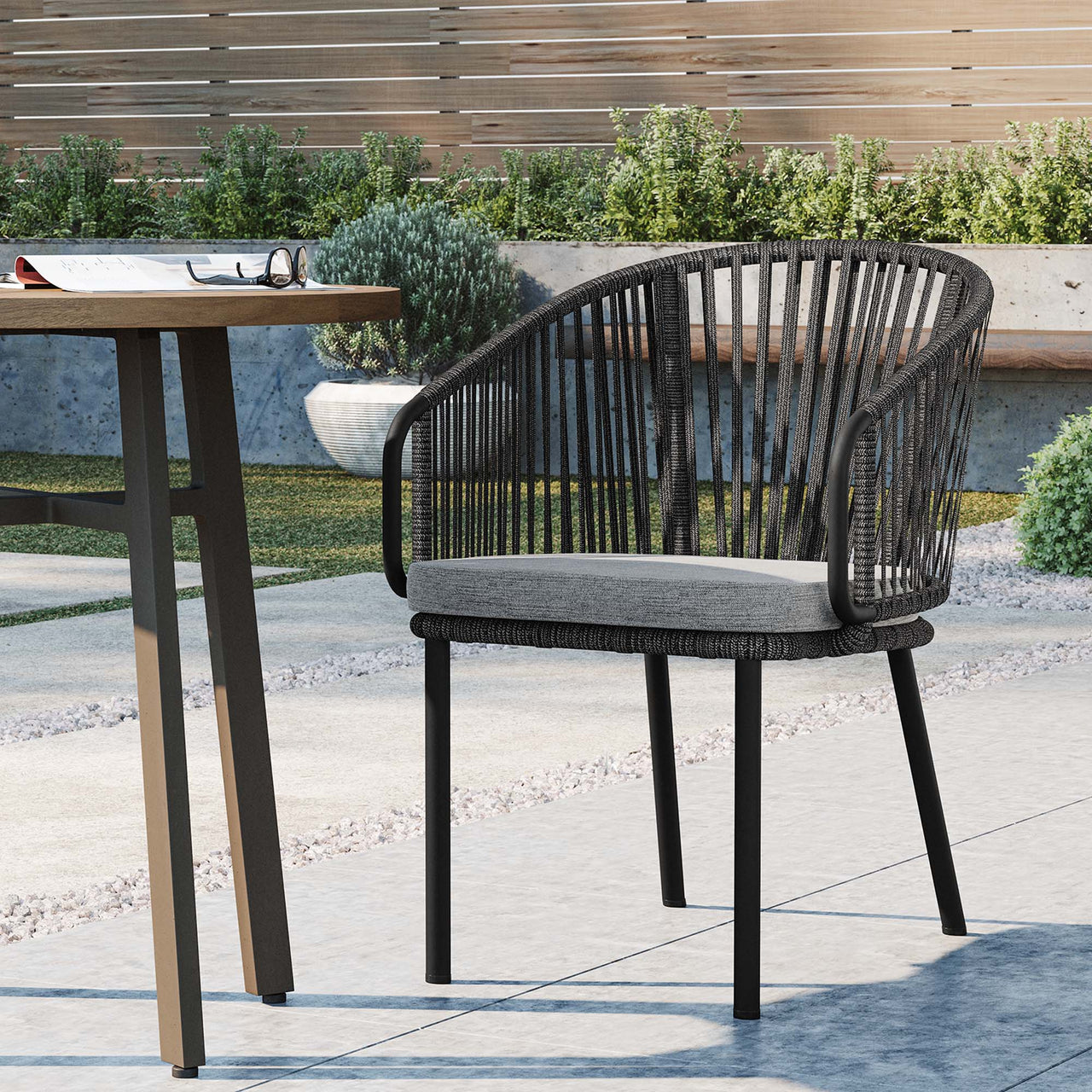 Harpion Alfresco Dining Chair, Charcoal & Gray