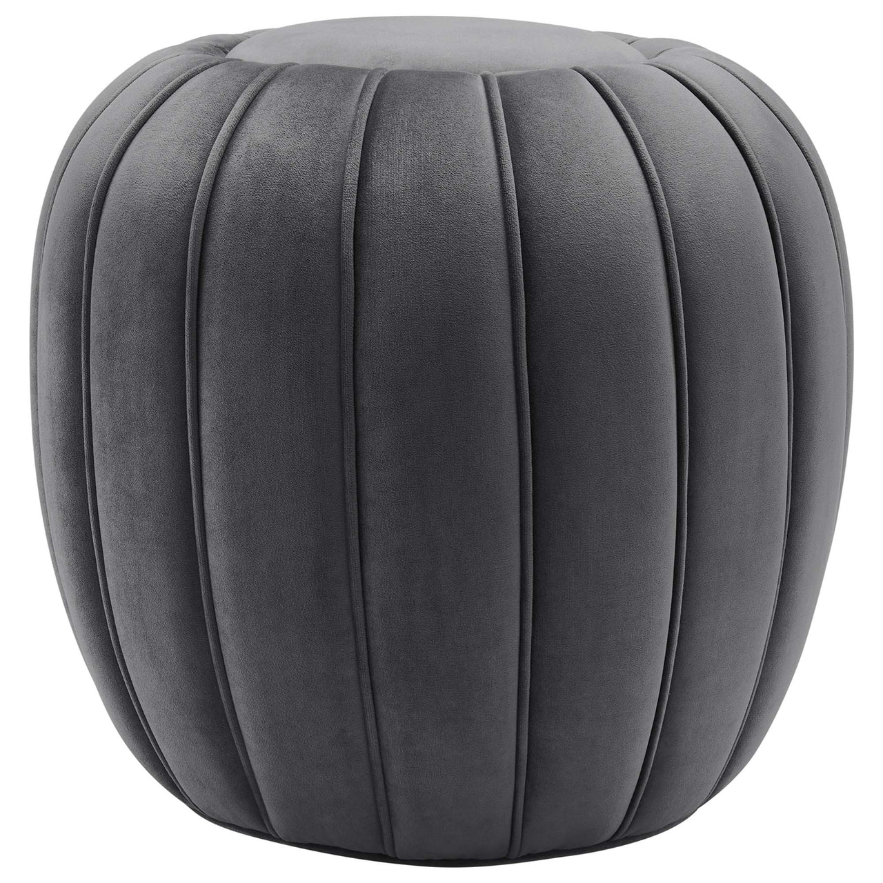 Serenta Velvet Ottoman, Gray