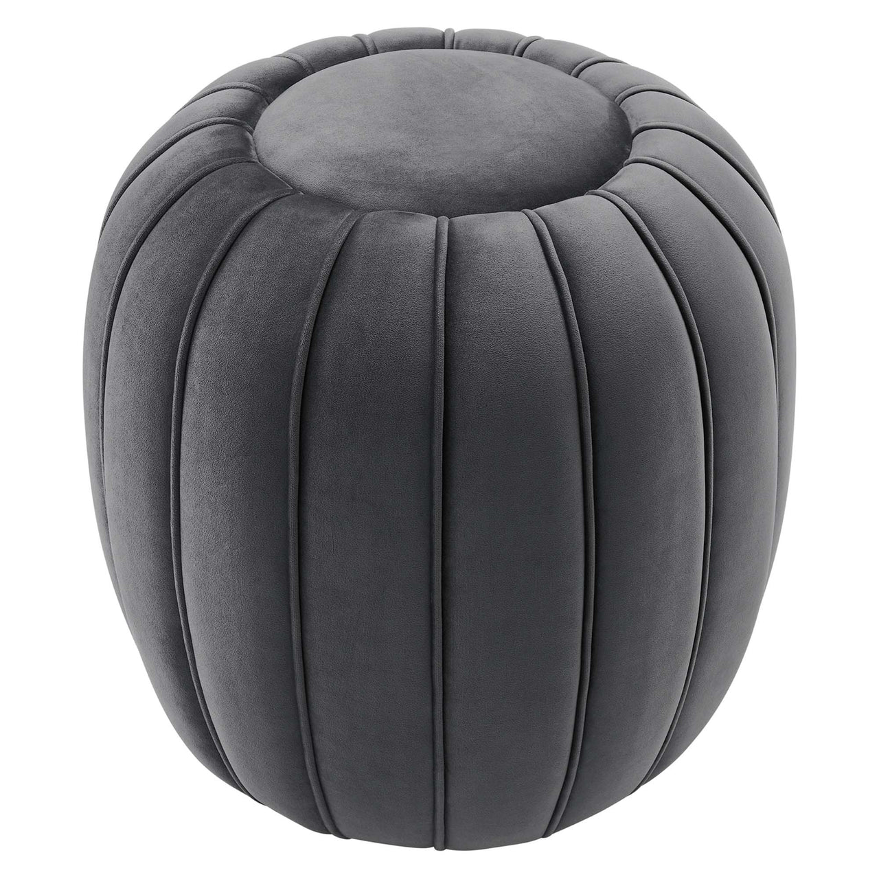 Serenta Velvet Ottoman, Gray